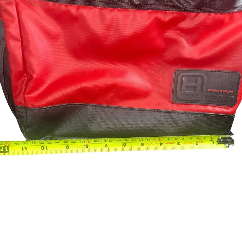 Hedgren Red Black Nylon Backpack Travel School Bag Unisex